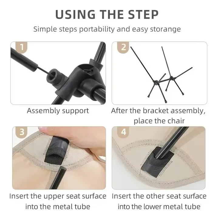 Miniatura 2 de Silla Plegable Playera Negra